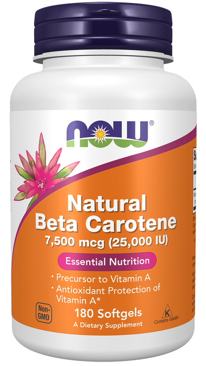 NOW Supplements, Beta Carotene 25,000 IU, 180 Softgels