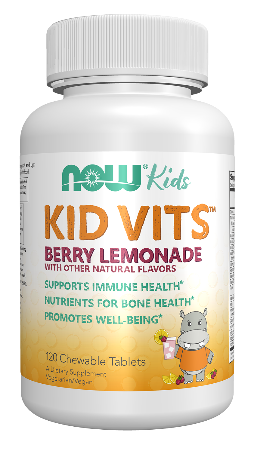 NOW Supplements, Kid Vits Multivitamin, Berry Lemonade, 120 Chewable Tabs