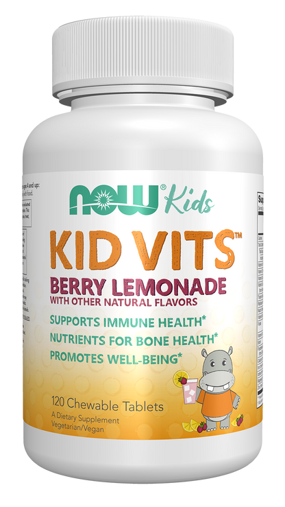 NOW Supplements, Kid Vits Multivitamin, Berry Lemonade, 120 Chewable Tabs