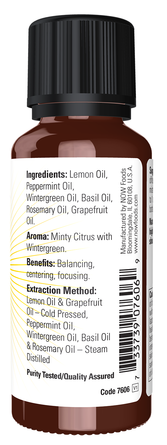 NOW Essential Oils, Mental Focus Oil Blend, Centering Scent, 1 fl. oz