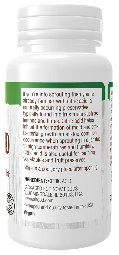 NOW Foods, Citric Acid, Sprouting Aid, Great Substitute for Salt, 4 oz