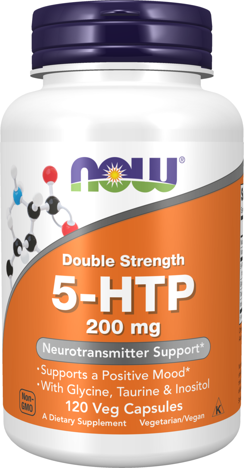 NOW Supplements, 5-HTP (5-hydroxytryptophan) 200 mg, 120 Veg Caps