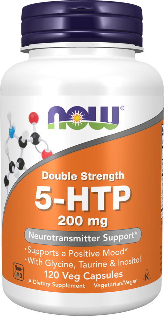 NOW Supplements, 5-HTP (5-hydroxytryptophan) 200 mg, 120 Veg Caps