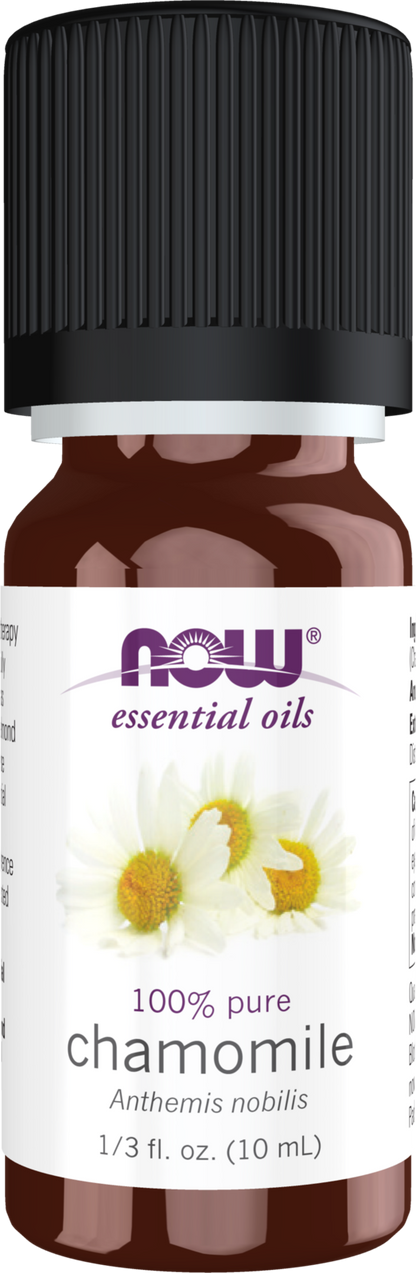 NOW Essential Oils, Chamomile Oil, Undiluted, Steam Distilled, 10 mL