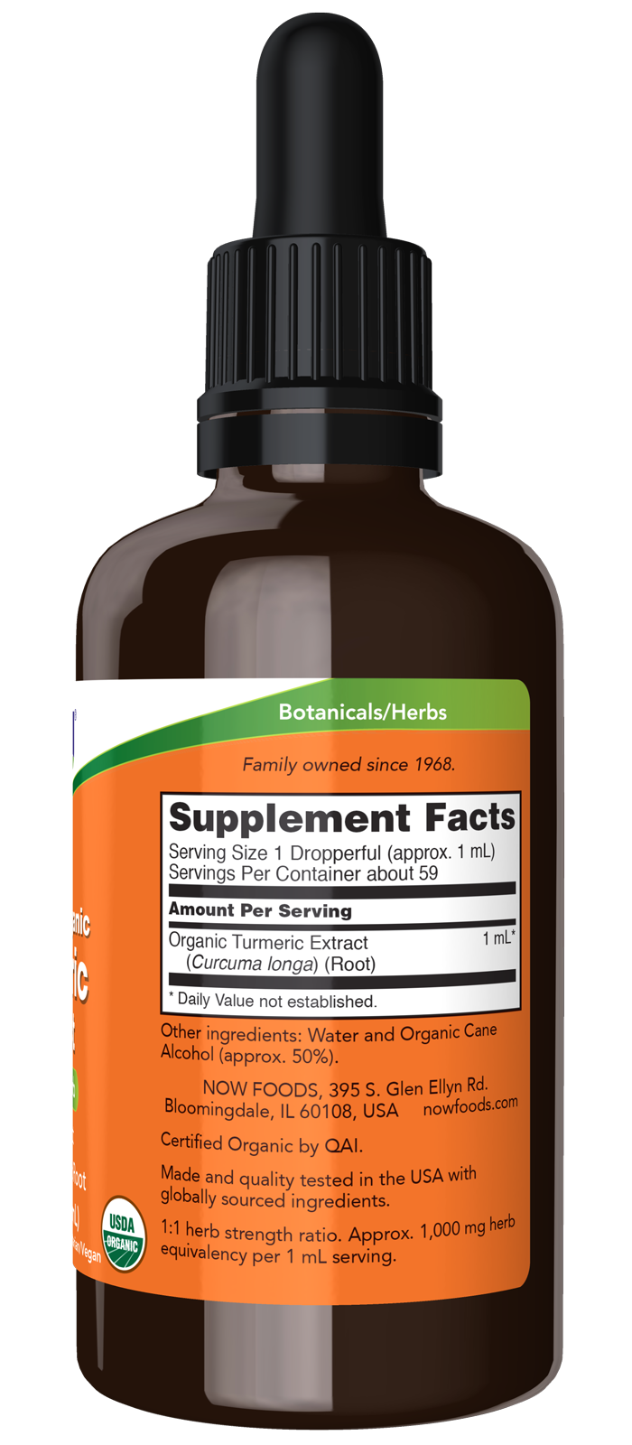 NOW Supplements, Organic Turmeric Extract, Ayurvedic Herb, 2 fl. oz