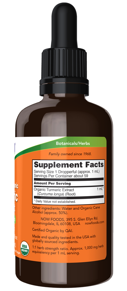 NOW Supplements, Organic Turmeric Extract, Ayurvedic Herb, 2 fl. oz
