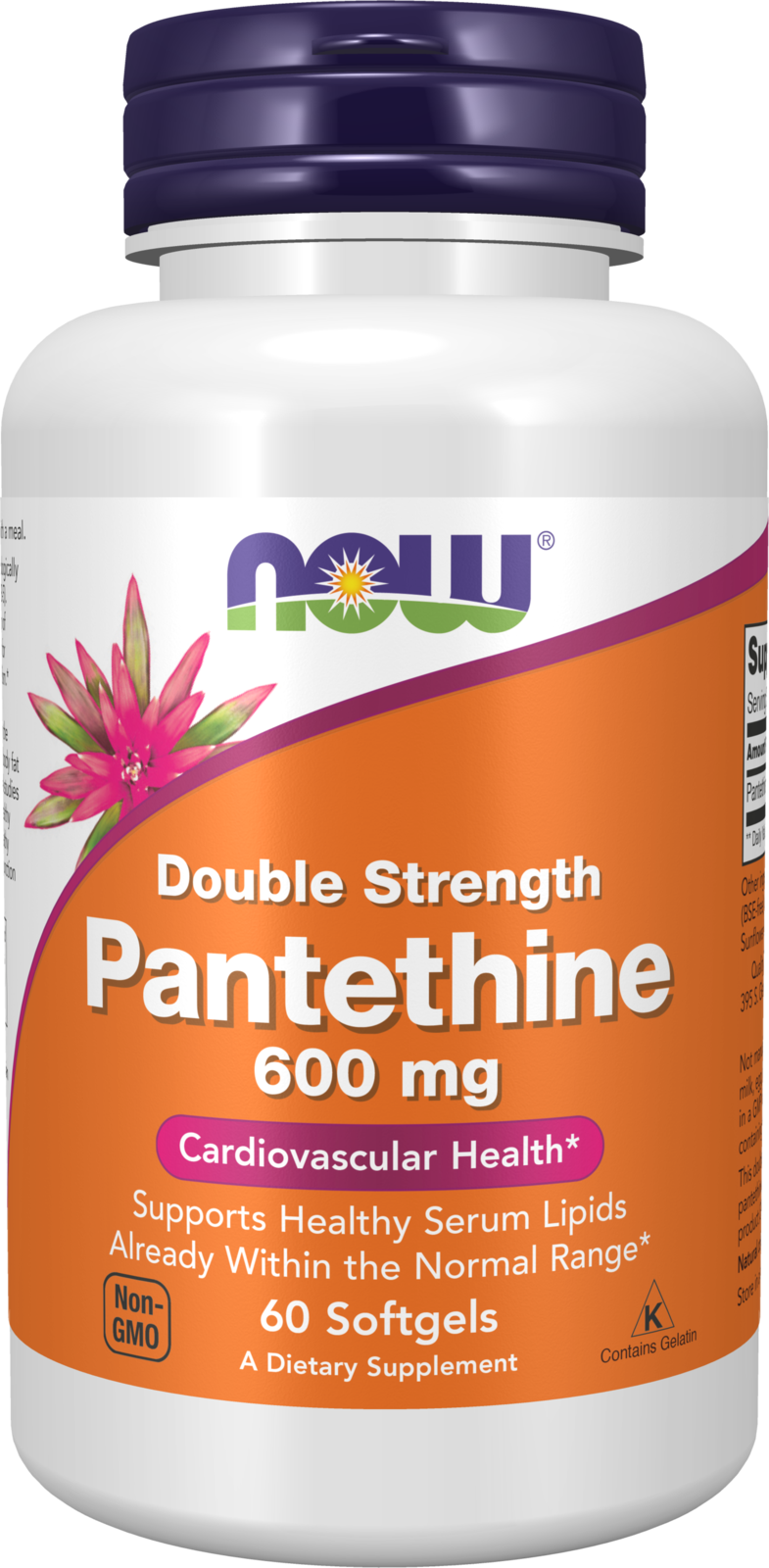 NOW Supplements, Pantethine 600 mg, Double Strength, 60 Softgels