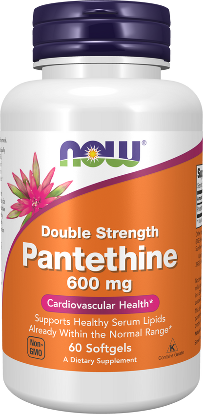 NOW Supplements, Pantethine 600 mg, Double Strength, 60 Softgels