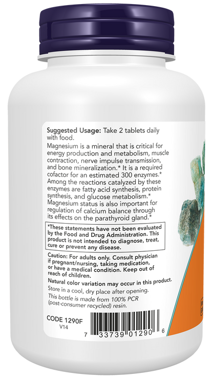 NOW Supplements, Magnesium Citrate 200 mg, Enzyme Function*, 100 Tabs