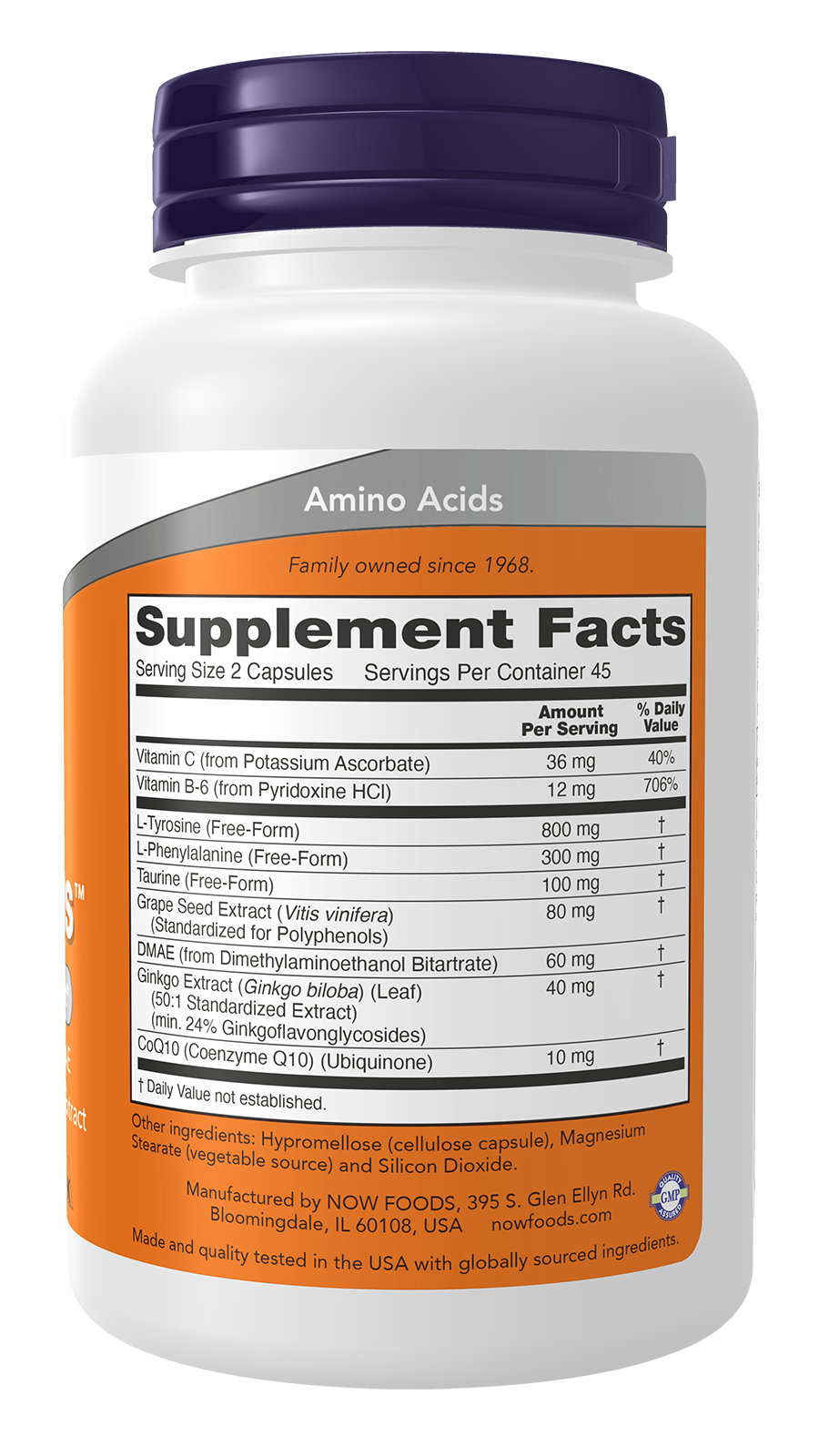 NOW Supplements, True Focus, with Amino Acids, DMAE + CoQ10, 90 Veg Caps