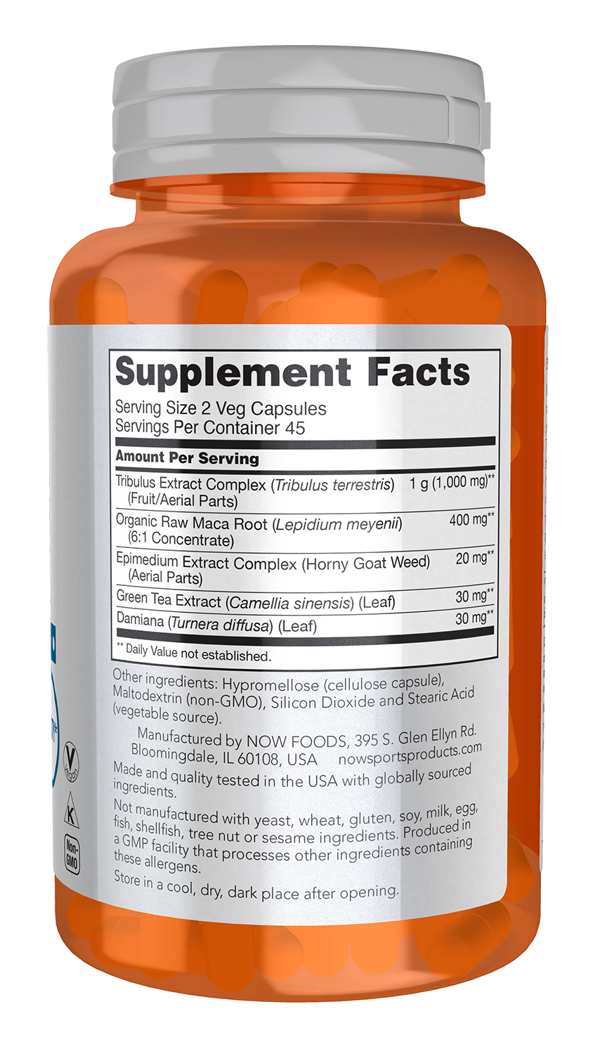 NOW Sports, Tribulus Extreme, Enhanced Vitality*, Men's Health, 90 Veg Caps