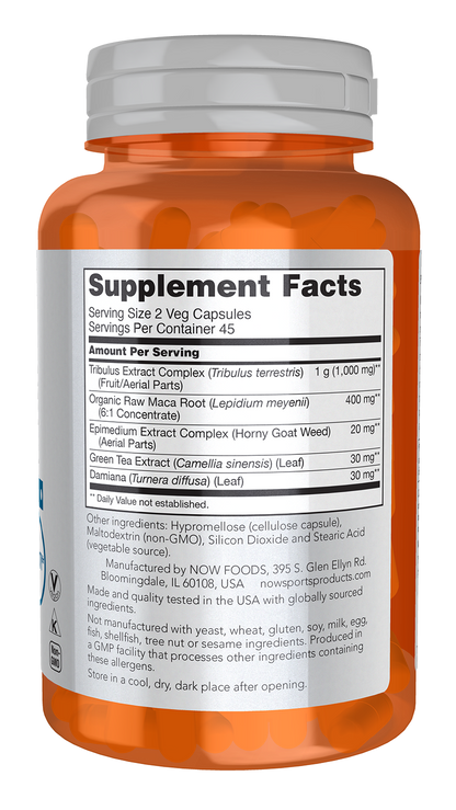 NOW Sports, Tribulus Extreme, Enhanced Vitality*, Men's Health, 90 Veg Caps