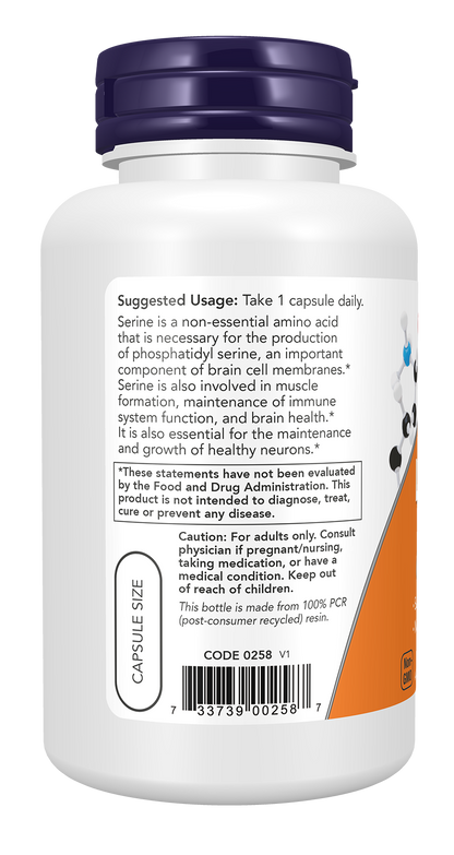 Now Foods, L-Serine, 500 Mg , 120 Veg Capsules