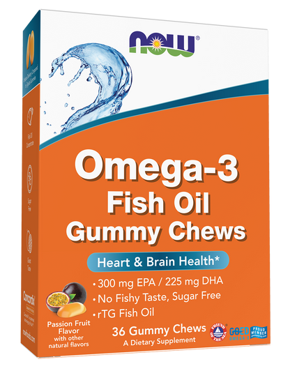 NOW Supplements, Omega-3 Fish Oil Gummy Chews, 36 Gummy Chews