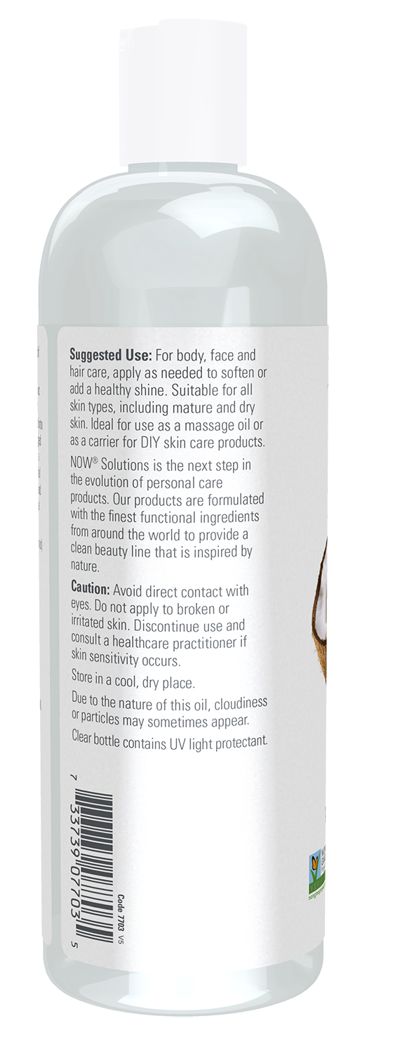 NOW Solutions, Liquid Coconut Oil, Light and Nourishing, 16 fl. oz