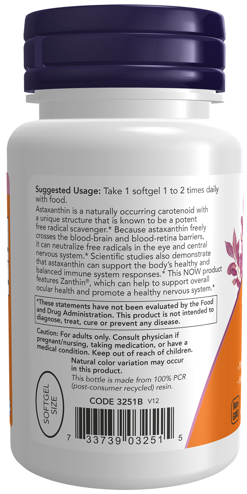 NOW Supplements, Astaxanthin 4 mg, Zanthin®, 60 Veg Softgels
