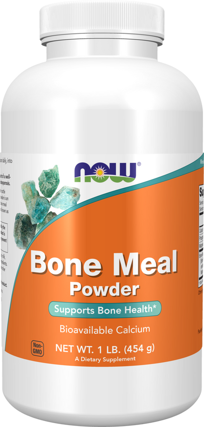 NOW Supplements, Bone Meal Powder, Calcium Carbonate & Magnesium, 1 lb