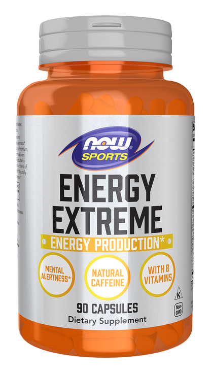 NOW Sports, Energy Extreme, Natural Caffeine and B Vitamins, 90 Veg Caps