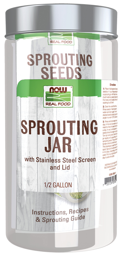 NOW Foods, Sprouting Jar with Stainless Steel Screen, 1 Jar