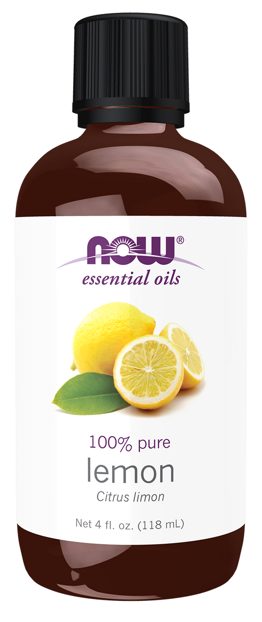 NOW Essential Oils, Lemon Oil, Undiluted, Cold Pressed, 4 fl. oz