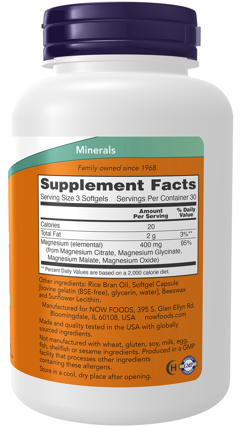 NOW Supplements, Magnesium Citrate, With Glycinate & Malate, 90 Softgels