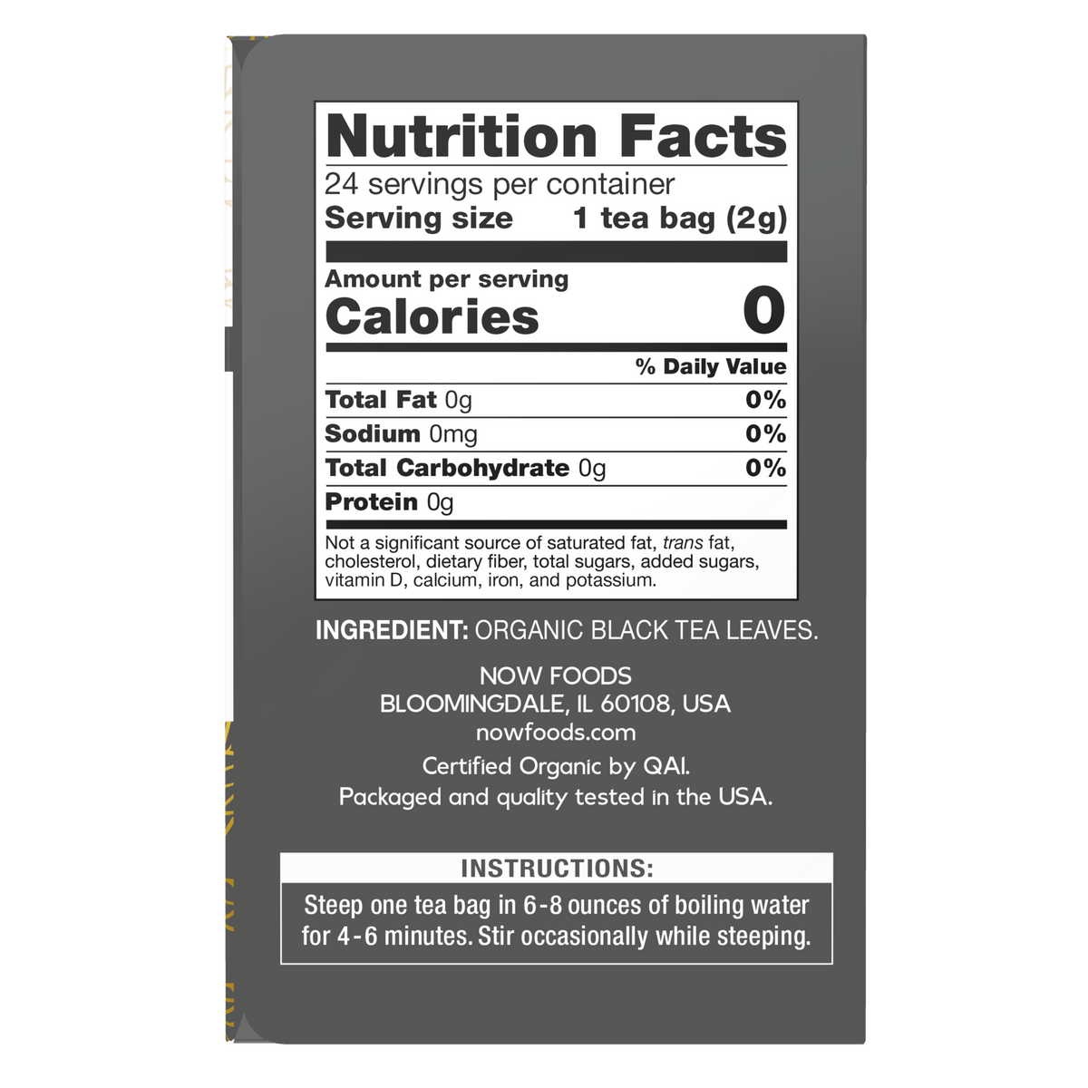 NOW Foods, Give a Tea®  Organic Black Tea, 24 bags