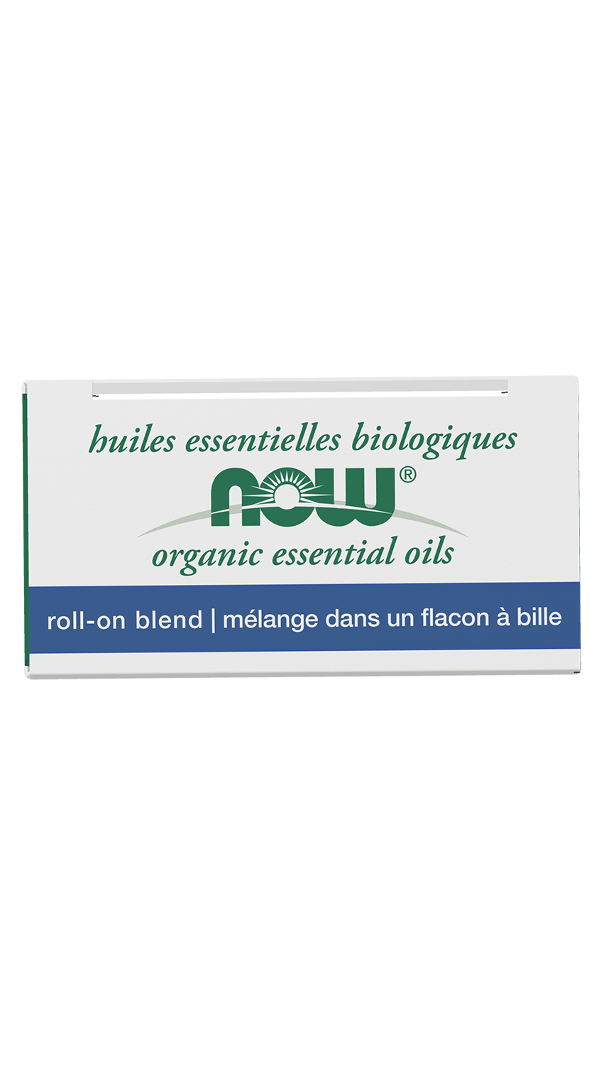 NOW Essential Oils, Organic Peppermint Energizing Roll-On, 10 mL