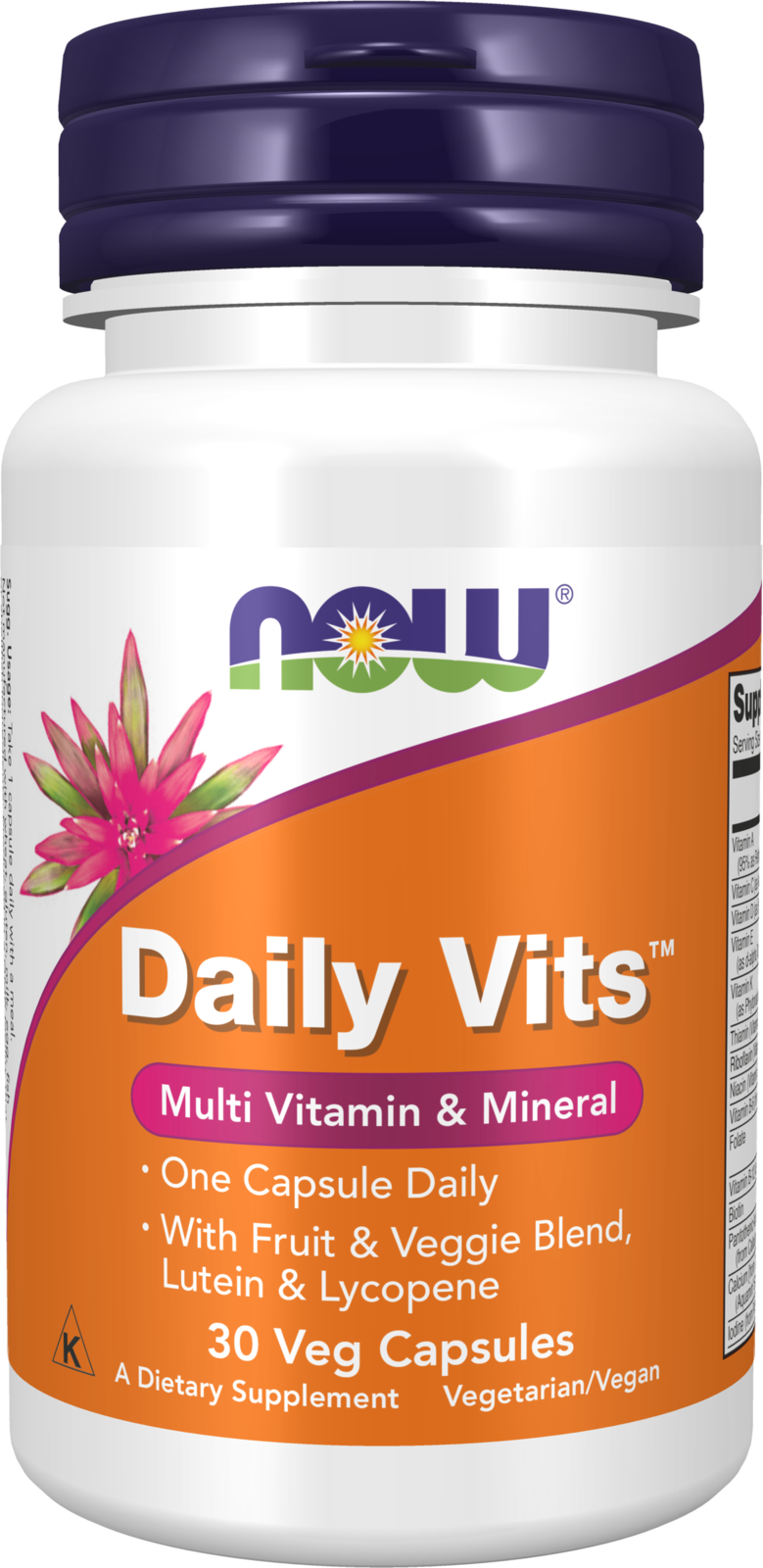 NOW Supplements, Daily Vits™, One Tablet Daily, 30 Veg Caps