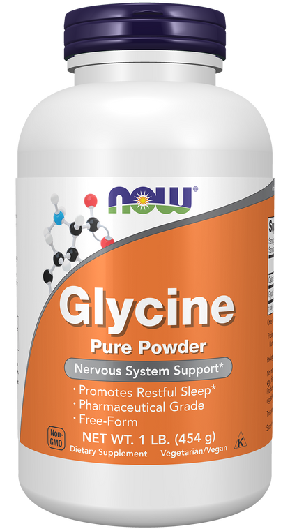 NOW Supplements, Glycine Powder,  Cognitive Support*, 1 lb