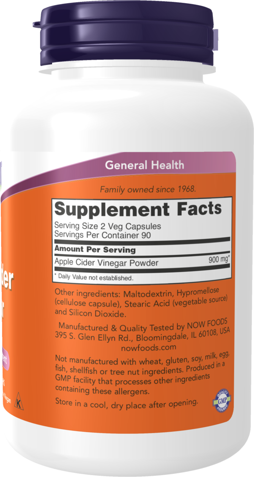 NOW Supplements, Apple Cider Vinegar 450 mg, 180 Veg Caps