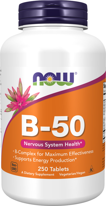 NOW Supplements, Vitamin B-50 mg, Energy Production*, 250 Tabs