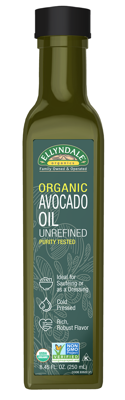 Ellyndale® Avocado Cooking Oil, Organic, Glass Bottle, 6 x 8.45 fl. oz.
