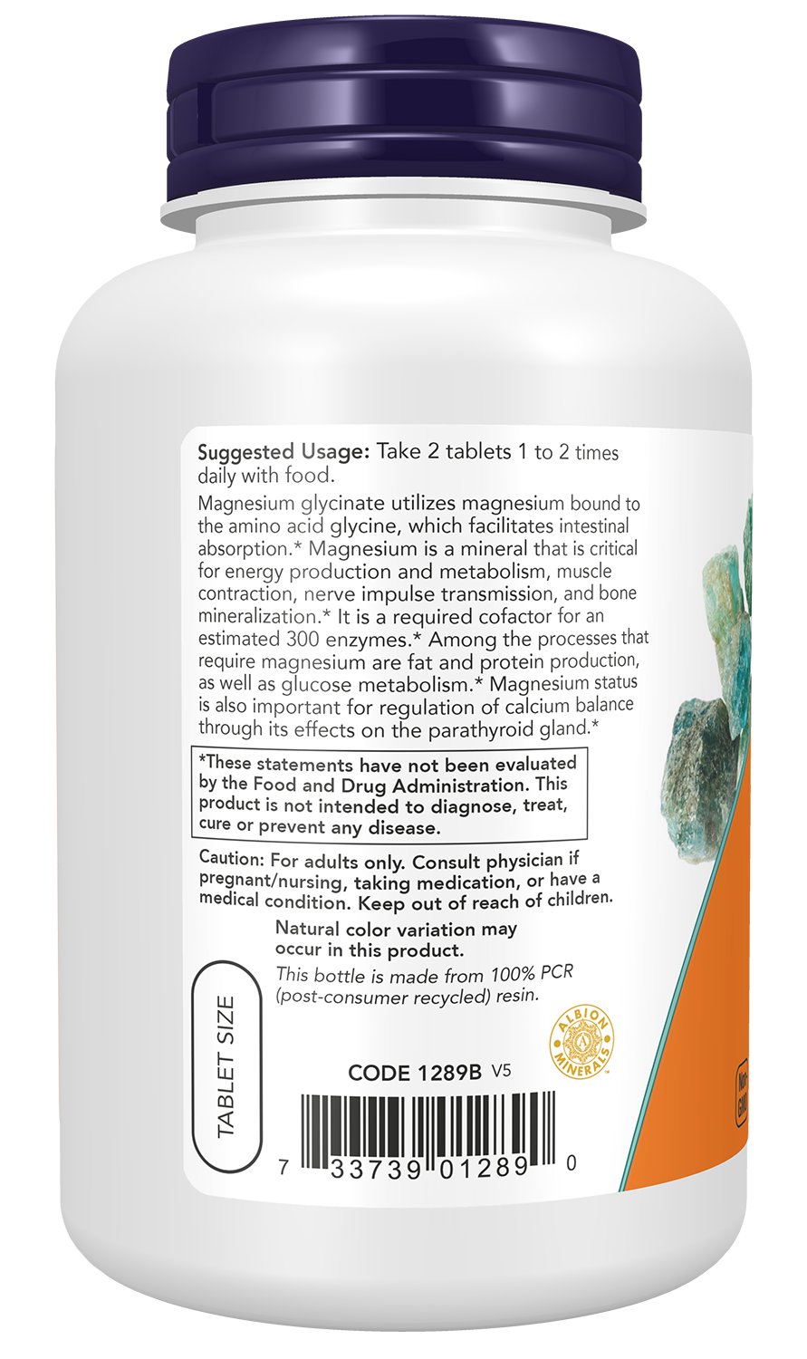NOW Supplements, Magnesium Glycinate 100 mg, 180 Tabs