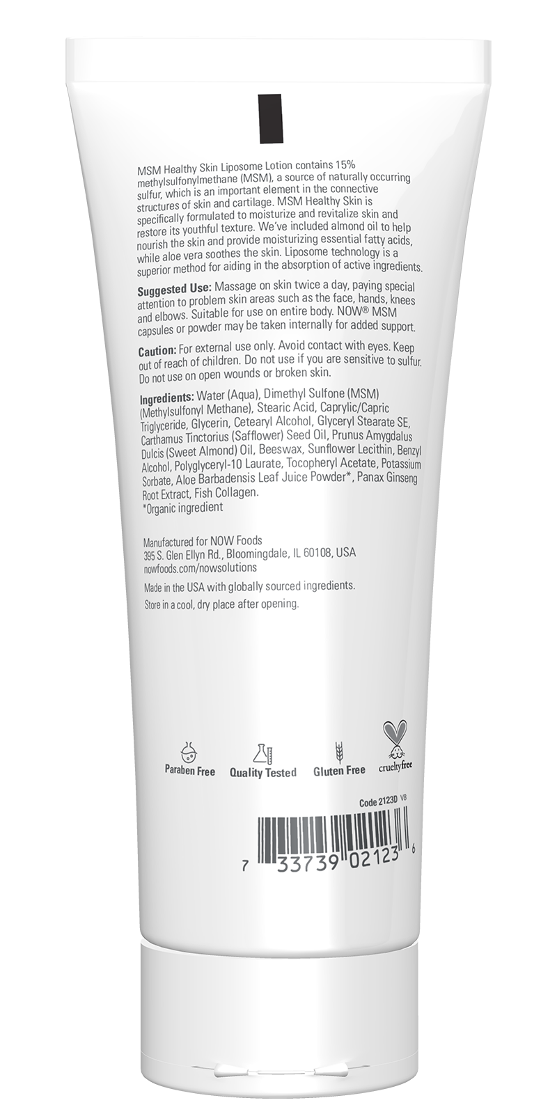 NOW Solutions, MSM Healthy Skin Liposome Lotion, Rejuvenating, 8 fl. oz