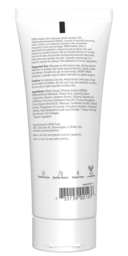 NOW Solutions, MSM Healthy Skin Liposome Lotion, Rejuvenating, 8 fl. oz