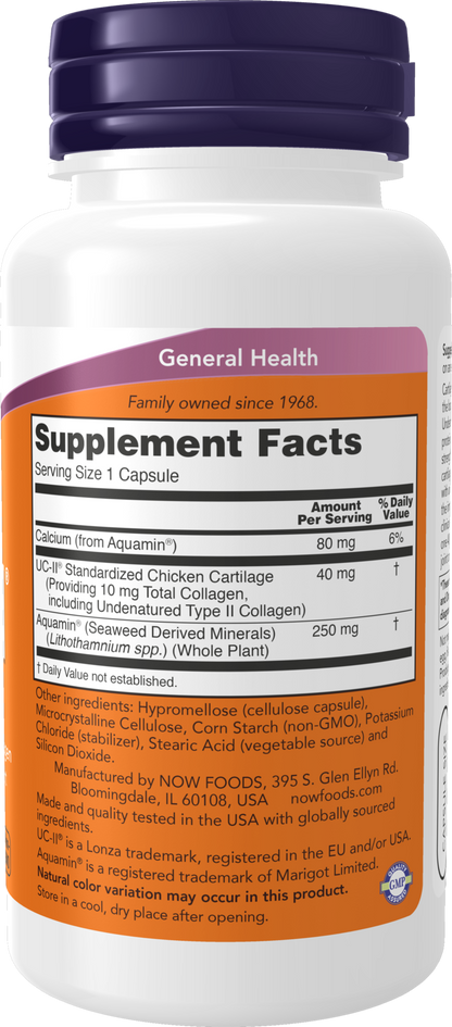NOW Supplements, UC-II Type II Collagen, Undenatured Type II, 120 Veg Caps