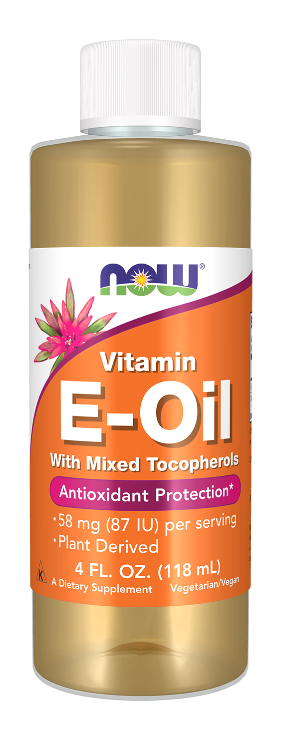 NOW Supplements, Vitamin E-Oil plus Mixed Tocopherols,  4-oz