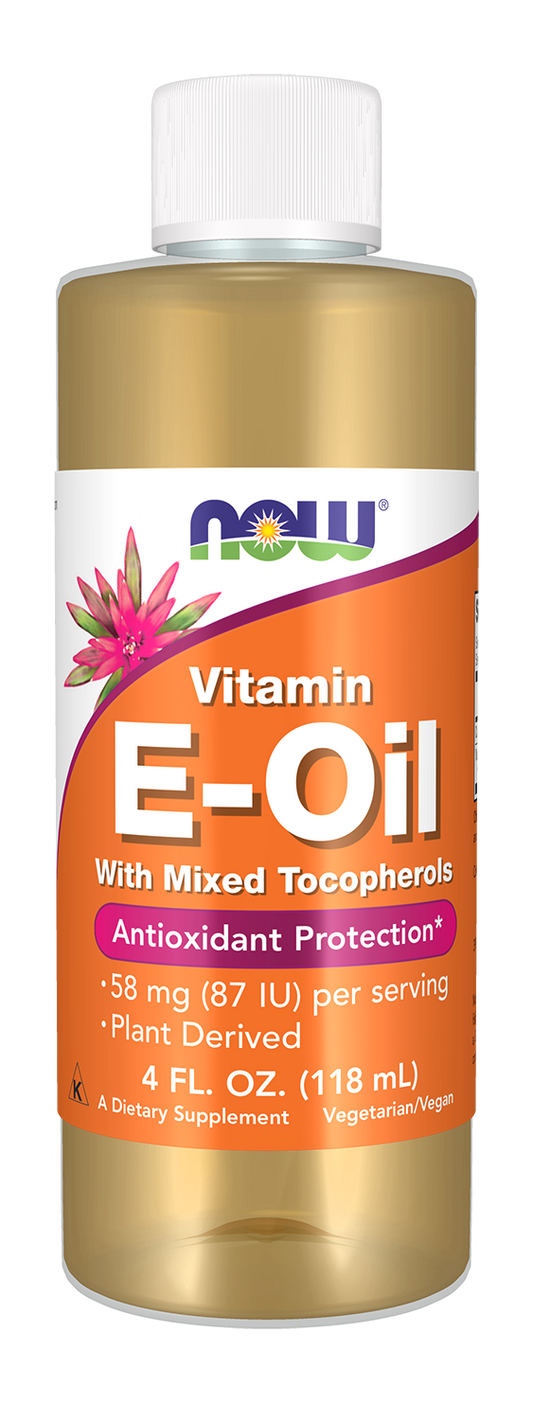 NOW Supplements, Vitamin E-Oil plus Mixed Tocopherols,  4-oz