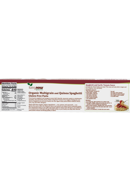 NOW Foods, Organic Quinoa Spaghetti, Gluten-Free, Quinoa Rice Pasta, 8 oz