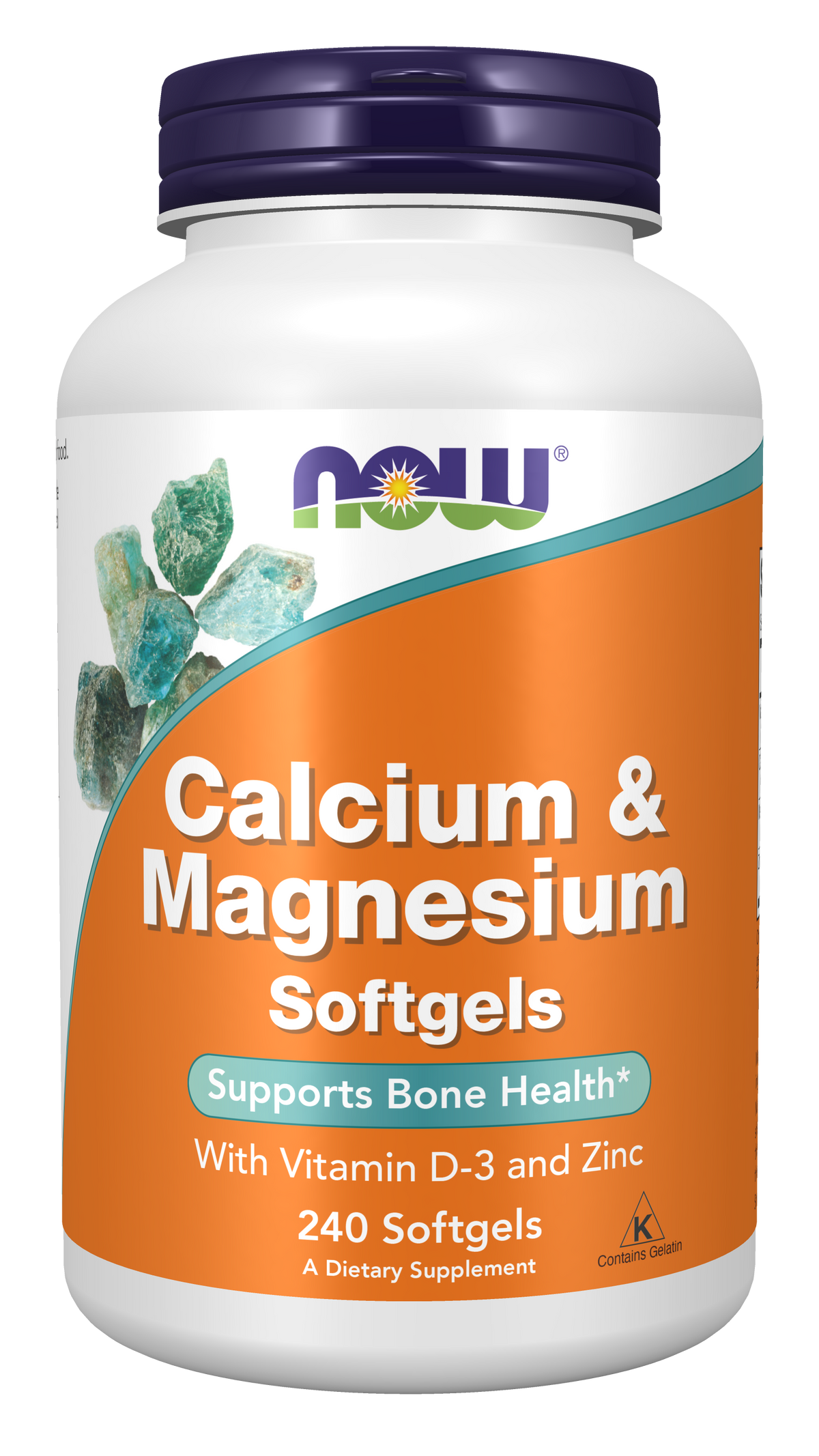 NOW Supplements, Calcium & Magnesium with Vitamin D-3 and Zinc, Supports Bone Health*, 240 Softgels