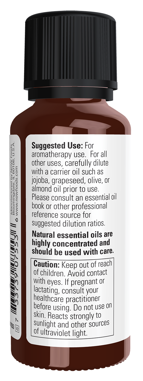 NOW Essential Oils, Grapefruit Oil, Cold Pressed, Undiluted, 1 fl. oz