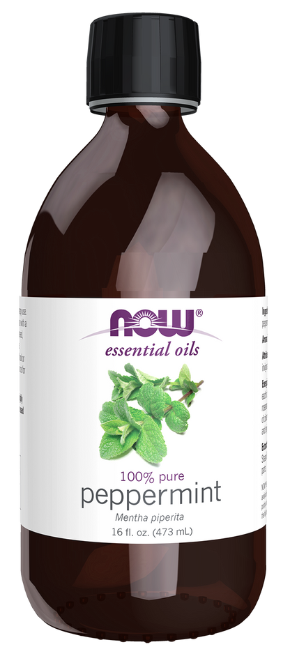 NOW Essential Oils, Peppermint Oil, Steam Distilled, Undiluted, 16 fl. oz