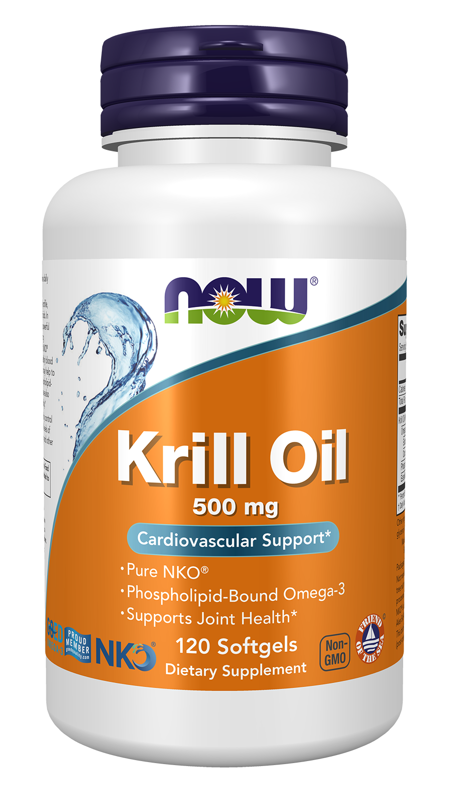 NOW Supplements, Krill Oil 500 mg, Phospholipid-Bound Omega-3, 120 Softgels