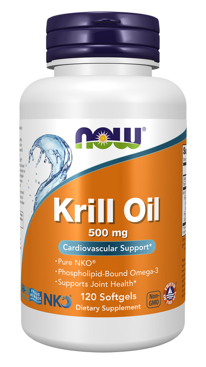 NOW Supplements, Krill Oil 500 mg, Phospholipid-Bound Omega-3, 120 Softgels
