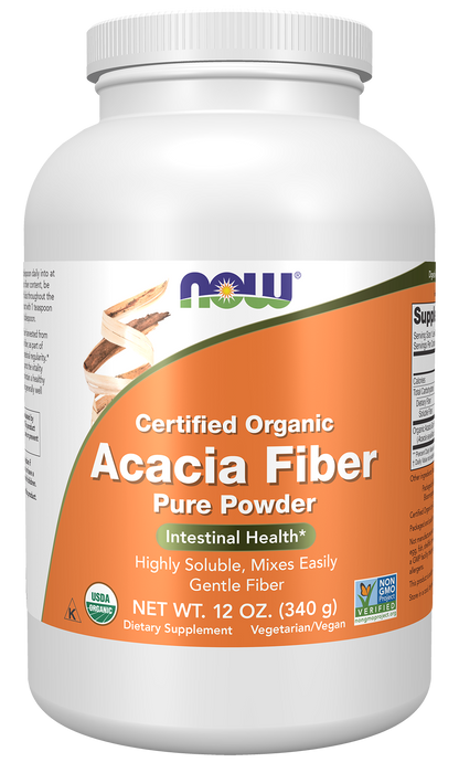 NOW Supplements, Organic Acacia Powder, Highly Soluble, 12 oz