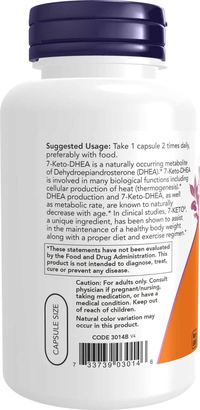 NOW Supplements, 7-Keto (DHEA Acetate-7-one) 100 mg, 120 Veg Caps