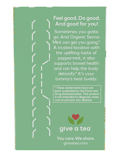 NOW Give a Tea® Organic Senna Mint Tea, Occasional Constipation*, 24 bags