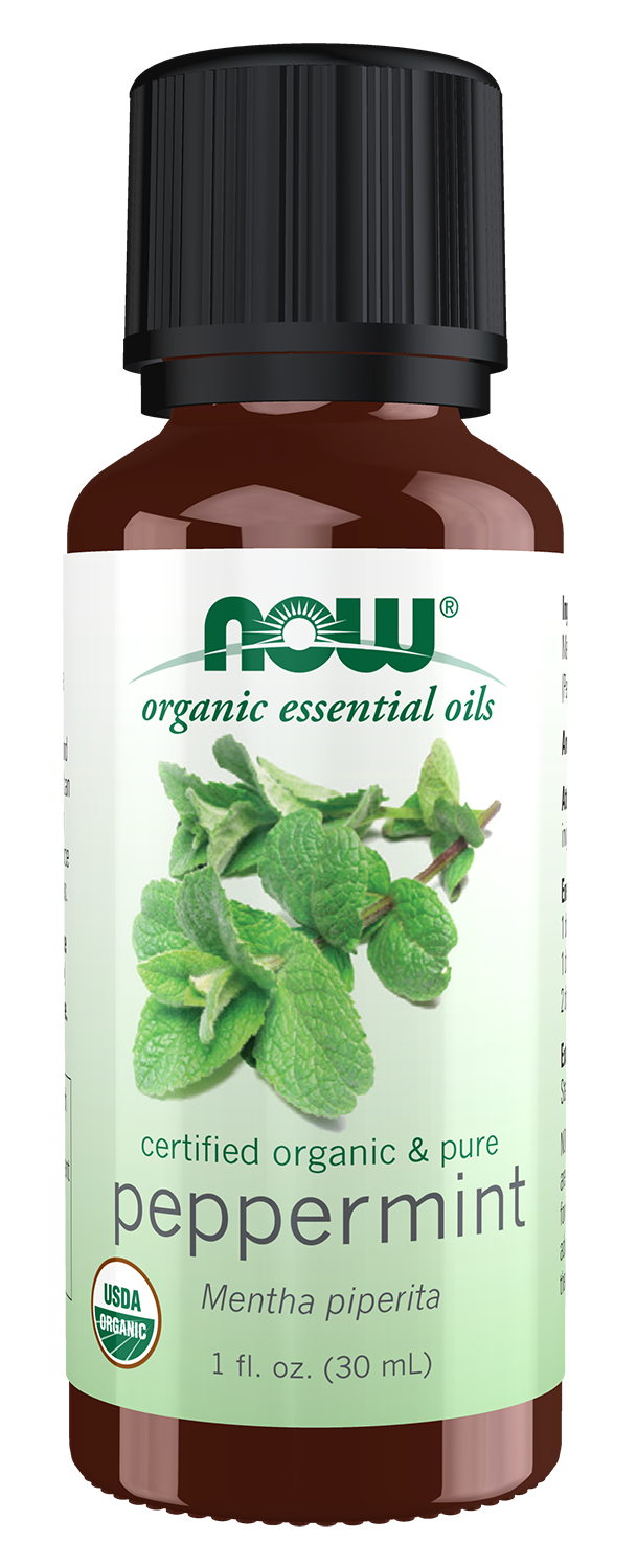 NOW Essential Oils, Organic Peppermint Oil, Steam Distilled, 1 fl. oz