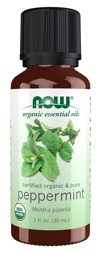 NOW Essential Oils, Organic Peppermint Oil, Steam Distilled, 1 fl. oz