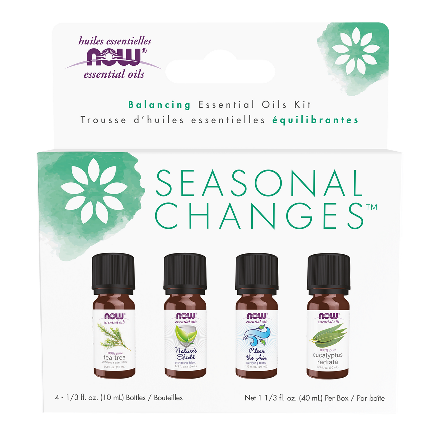 NOW Essential Oils, Seasonal Changes Balancing Aromatherapy Kit, 4x 10mL